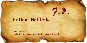 Friker Melinda névjegykártya